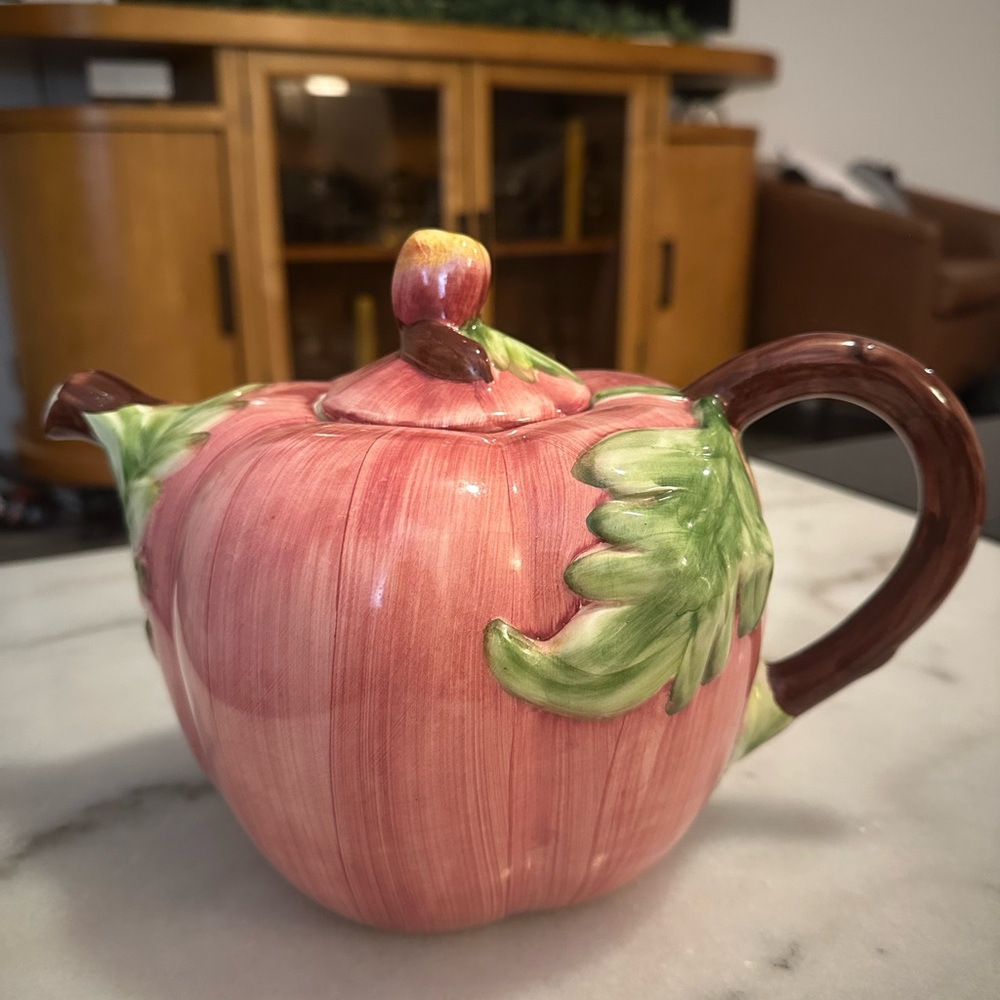 Hand painted Apple Teapot